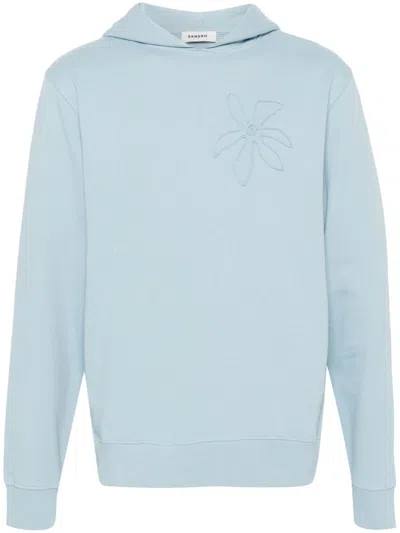 Sandro Hoodie Mit Blume In Baby Blue