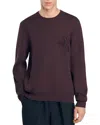 Sandro Single Flower Slim Fit Sweater In Chocolate