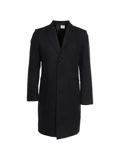 Pre-owned Sandro Single-breasted Notch-lapels Coat In Black