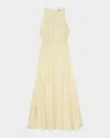 Sandro Maxi Dress With Lace Details In Light Yellow
