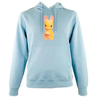 Pre-owned Sandro Size L Blue Orange Bunny Cartoon Cotton Hoodie Sweatshirt