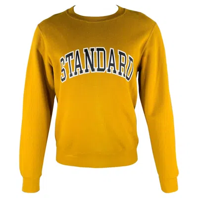 Pre-owned Sandro Size S Yellow Black White Graphic Cotton Crew Neck Sweatshirt