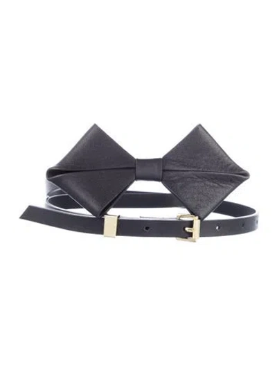 Pre-owned Sandro Skinny Leather Belt In Black