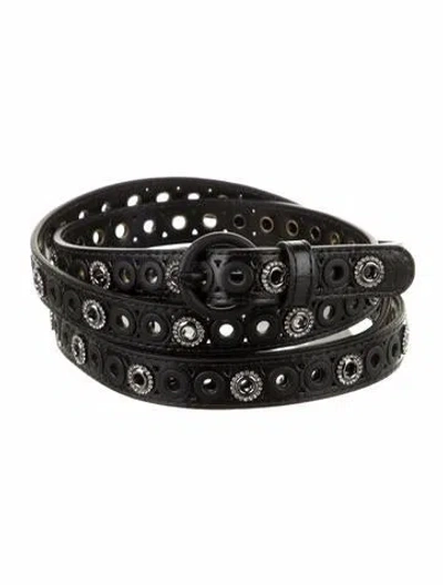 Pre-owned Sandro Skinny Leather Belt In Black