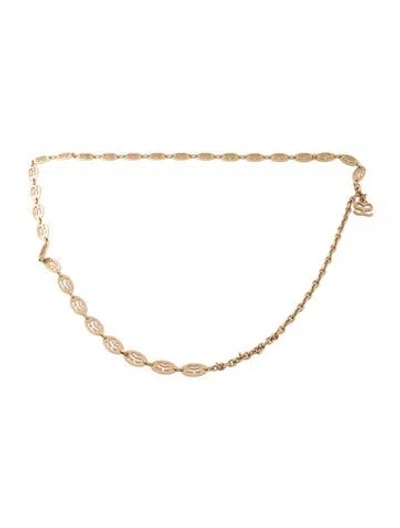 Pre-owned Sandro Skinny Metal Chain-link Belt In Gold
