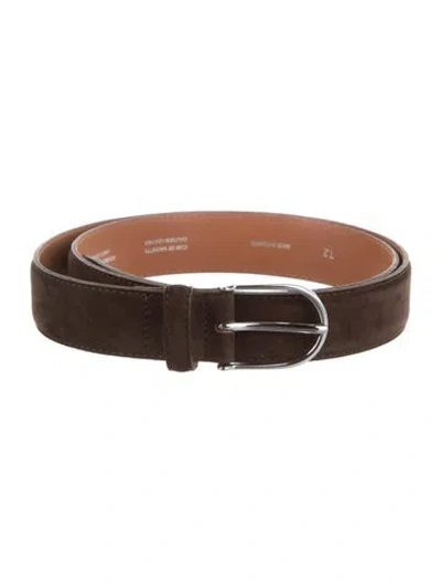 Pre-owned Sandro Skinny Suede Waist Belt In Brown
