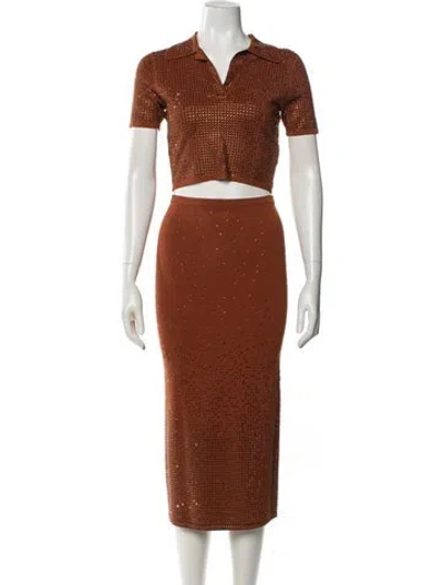 Pre-owned Sandro Skirt Set In Orange