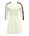 Sandro Sleeve Embellished Shift Dress In White Polyester In White