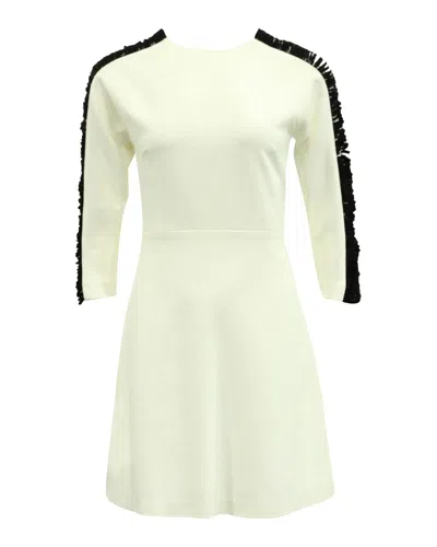 Sandro Sleeve Embellished Shift Dress In White Polyester