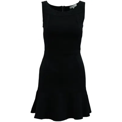 Sandro Sleeveless Black Lace Detail Dress In Black Polyester