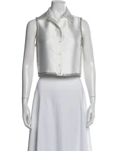 Pre-owned Sandro Sleeveless Blouse In White
