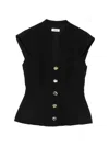 Sandro Sleeveless Button-fastening Top In Transparent
