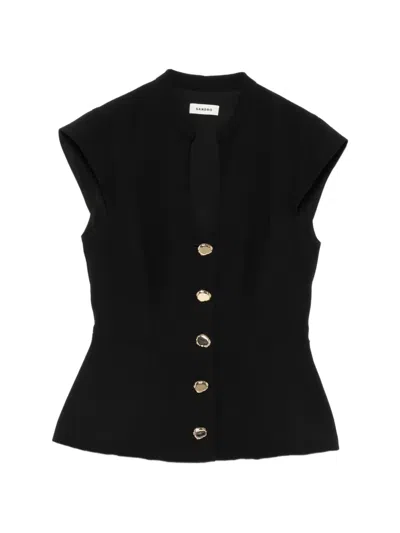 Sandro Sleeveless Button-fastening Top In Transparent