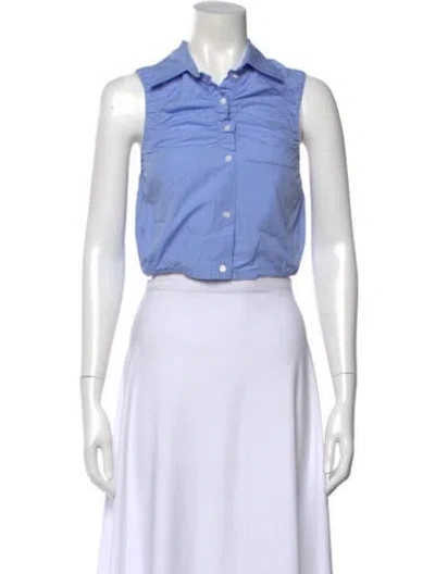 Pre-owned Sandro Sleeveless Button-up Top In Multi