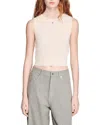 Sandro Sleeveless Short Knit Sweater In Neutral