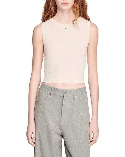 SANDRO SLEEVELESS CROPPED TOP