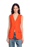 Sandro Sleeveless Jacket In Orange