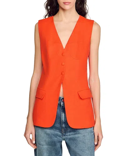 SANDRO SLEEVELESS JACKET