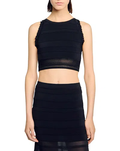 Sandro Sleeveless Jumper In Black