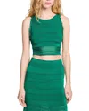 Sandro Madrid Cropped Tank Top In Emeuraude Green
