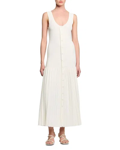 Sandro Sleeveless Knit Maxi Dress In White