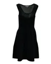 Sandro Sleeveless Knit Skater Dress In Navy Blue Cotton In Blue
