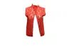 Sandro Sleeveless Lace Blouse In Red Silk In Red