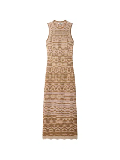 Sandro Sleeveless Midi Dress In Neutral