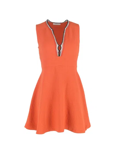 Pre-owned Sandro Sleeveless Mini Dress In Orange