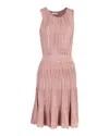 Sandro Sleeveless Striped Dress In Pink Viscose In Pink