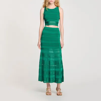 Sandro Sleeveless Top In Green