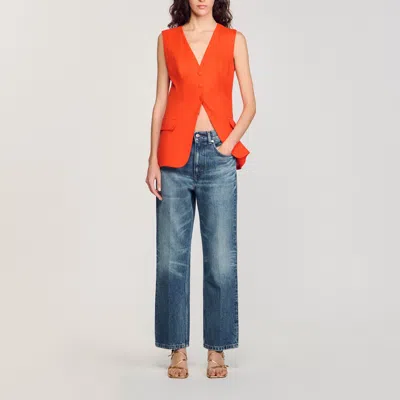 Sandro Sleeveless Vest In Orange