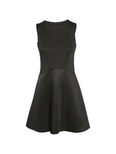 Pre-owned Sandro Sleeveless Zip Mini Dress In Black