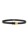 Sandro Womens  Slim Leather Belt In Black