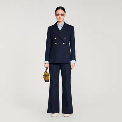 SANDRO SLIM-FIT WOOL SUIT JACKET