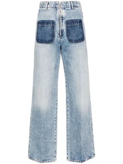 Sandro Oslone High Waisted Wide Leg Jeans In Light Blue Jean In Denim - Jean