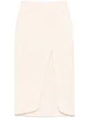 Sandro Slub-texture Midi Skirt In Neutrals
