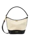 Sandro Tangoso Canvas Bucket Bag In Ecru/black