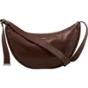 Sandro Mens Cognac Logo-embossed Small Leather Hobo Bag In Brown