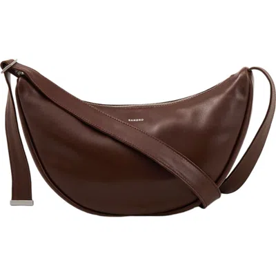 SANDRO SANDRO SMALL LEATHER HOBO BAG