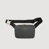 Sandro Small Reconstitued Leather Bag In Graphites