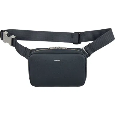 Sandro Small Reconstitued Leather Bag In Gray