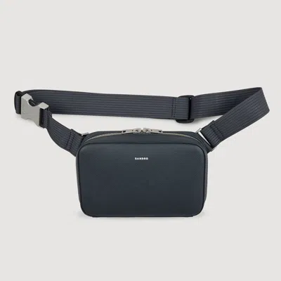 Sandro Small Reconstitued Leather Bag In Gray