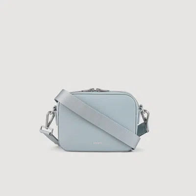Sandro Small Reconstituted Leather Bag In Blue Sky