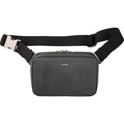 Sandro Small Recycled Leather Bag In Graphites