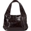 SANDRO SANDRO SMALL SHINY LEATHER BAG