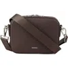 Sandro Small Synthetic Leather Bag In Chocolate