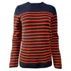 Sandro Smila Striped Sweater In Red Wool In Red