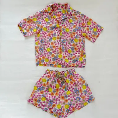 Pre-owned Sandro Smiley Floral Print Shirt And Shorts