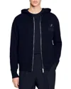 Sandro Snake Detail Zip Up Hoodie In Black
